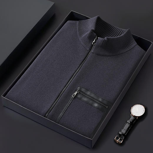 【桑蚕丝绵羊毛】【新款DWP】大依优型大码立领拉链针织背心休闲针织衫毛背心加肥加大上衣男士胖子大码毛衫t恤打底 商品图6