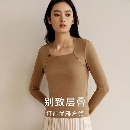 金三塔女绢丝莫代尔氨纶打底衫NZFEC723 商品图1