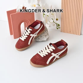 经典鲨2024年秋新款时尚安可拉红潮流拼色系带跑步休闲鞋女KW357-D37011