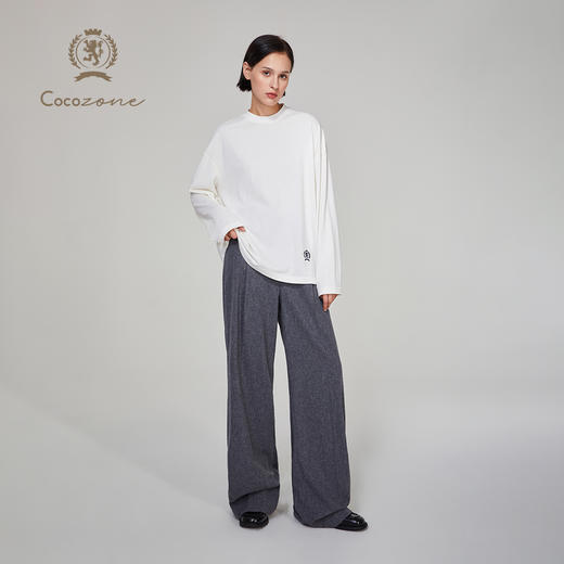 COCO ZONE ”英伦学院“ 棉绵羊毛混纺长袖T恤CC1C2254 商品图4