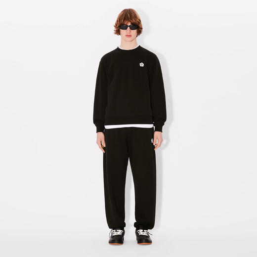 KENZO 高田贤三 男士小海棠花徽标刺绣棉质运动卫衣 黑色 FE65 SW220 4MG 99J 商品图3