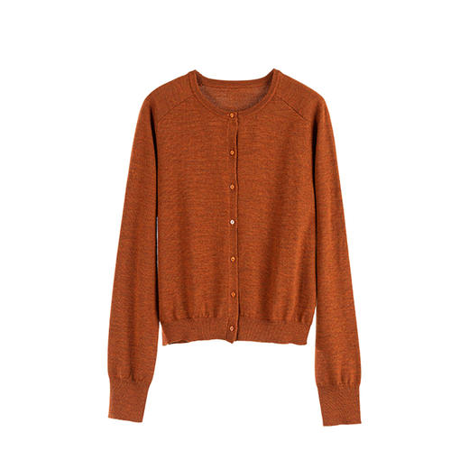 绽放旅行女装700朵/彩果儿针织衫扬子纱果实色系圆领短款羊毛开衫 商品图4