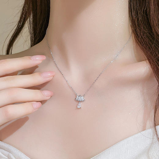 【水滴莲花】S925银项链【JHY-N001770B】 商品图3