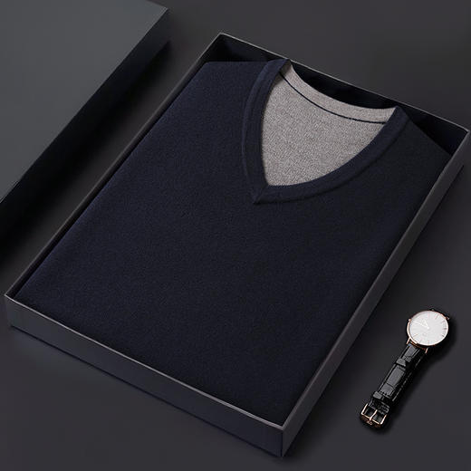 【羊毛】【新款DWP】大依优型大码V领针织背心休闲针织衫毛背心加肥加大上衣男士胖子大码毛衫t恤打底 商品图4