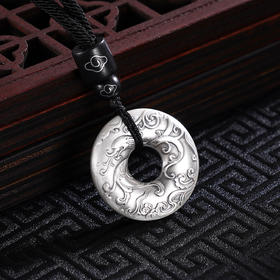 子佩集S999银【瑞兽迎门】套链【ZXFTL004】仿古原创作品平安扣带绳项链2409