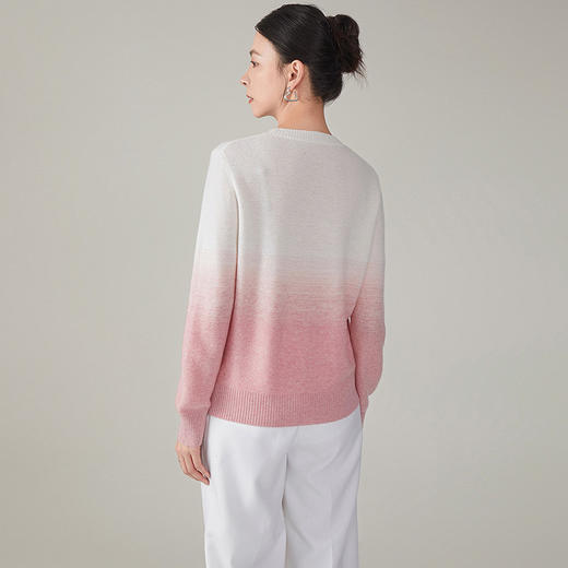 【hr】全新升级【铂金会员367/天猫499/差价132】(10015) 洛诗琳2024秋冬新款渐变色套头宽松慵懒羊绒混纺针织毛衫 商品图4