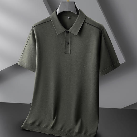 【新款DPF】大依优型翻领毛衣针织短袖背心休闲针织衫毛背心加肥加大上衣男士胖子大码毛衫t恤打底 商品图3