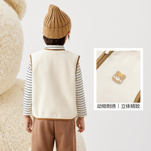 【巴拉巴拉】童装宝宝保暖背心 冬季加厚摇粒绒儿童马甲 男女童加绒外穿 商品图3