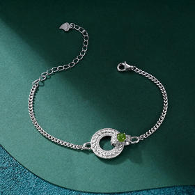 子佩集S925银【脉脉此情】手链【SL11226】纯银古法银和田碧玉平安扣2409