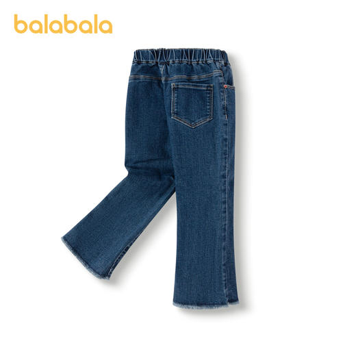 巴拉巴拉童装儿童长裤女童牛仔裤2024秋季新款毛边微喇裤时尚绣花 商品图2