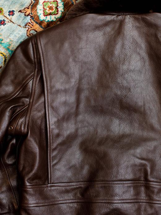 Chapal G-1 棕色小羊皮飞行员夹克 商品图5