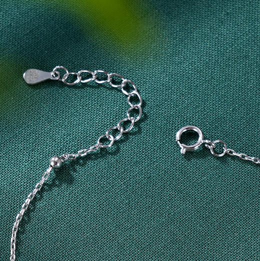 子佩集S925银【玉竹临风】手链【YS-0471201】纯银时尚微镶锆石和田玉2409 商品图3