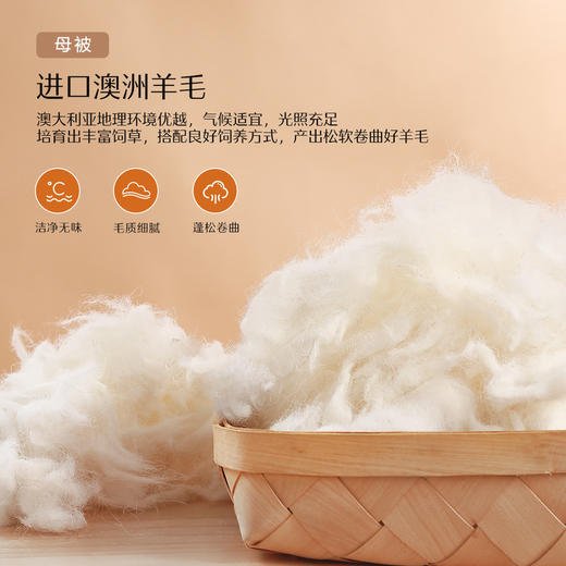 水星家纺 澳洲进口羊毛蚕丝二合一被芯蚕丝大豆子母被四季被子蚕丝被羊毛被 商品图1