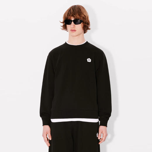 KENZO 高田贤三 男士小海棠花徽标刺绣棉质运动卫衣 黑色 FE65 SW220 4MG 99J 商品图1