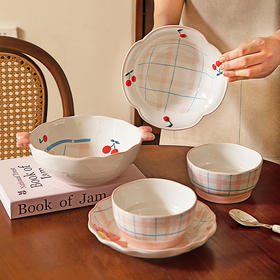 摩登主妇釉下彩餐具陶瓷米饭碗酸奶碗个人专用盘子沙拉碗汤面碗
