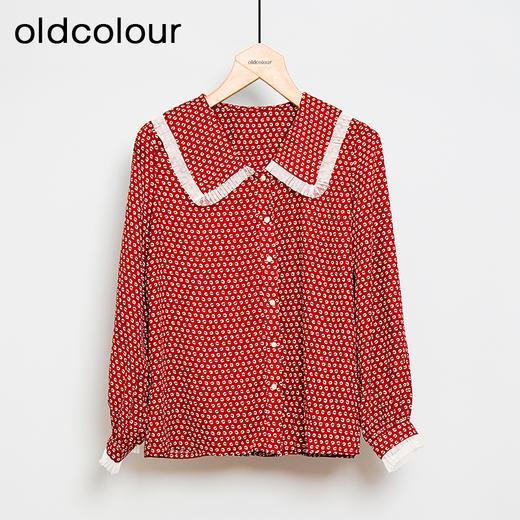 oldcolour春秋款法式气质娃娃领减龄百搭长袖衬衫DN13013004 商品图0