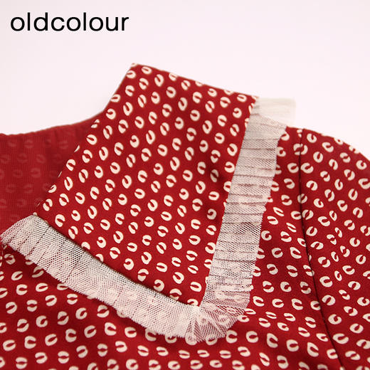 oldcolour春秋款气质减龄收腰显瘦长袖碎花连衣裙DN13103005 商品图2