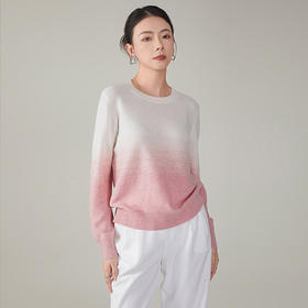 【hr】全新升级【铂金会员367/天猫499/差价132】(10015) 洛诗琳2024秋冬新款渐变色套头宽松慵懒羊绒混纺针织毛衫