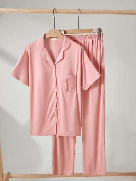 康妮雅女式短袖长裤开襟套装 商品图4