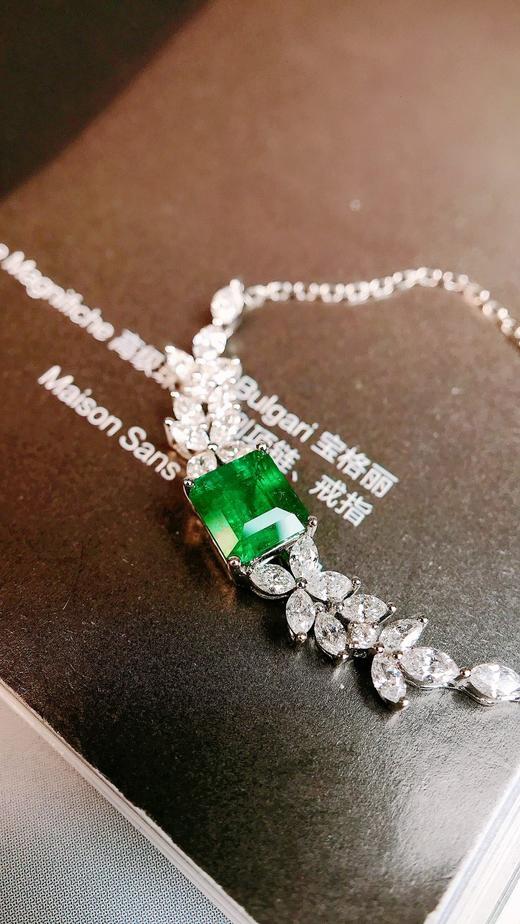 0.97克拉潘杰希尔祖母绿锁骨链 商品图0