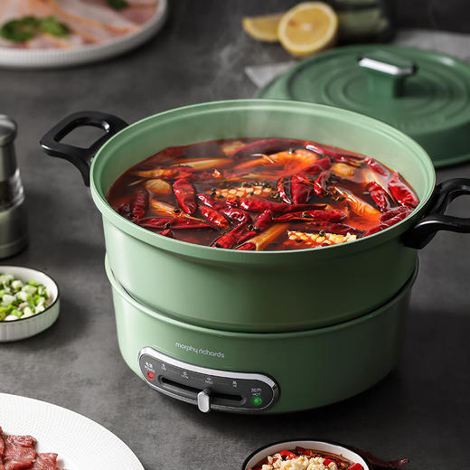 【摩飞电热火锅】摩飞电热火锅家用分体式鸳鸯火锅涮煮烤焖炒电煮锅多功能锅轻煮锅 商品图1
