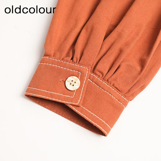 oldcolour气质V领小个子高腰显瘦长袖连衣裙DM33103114 商品图4