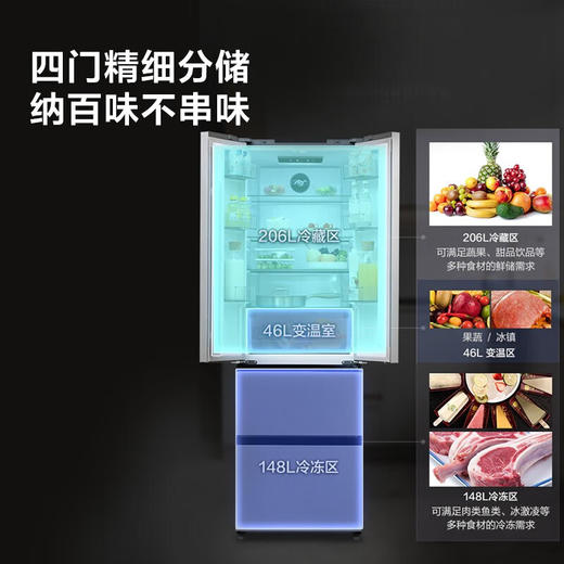 【年底大促  特价机】松下冰箱 400升四开门家用电冰箱NR-ED40WPA-S 商品图3