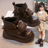 【时尚英伦范儿，百搭经典款】女童英伦风马丁靴系带 秋冬新款时装靴 百搭经典侧拉链学生皮靴-QQ 商品缩略图3