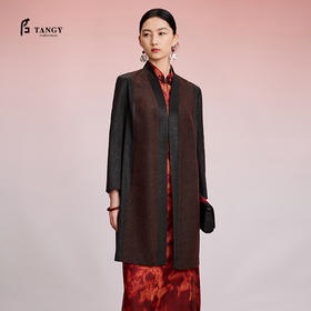 TANGY Collection/天意精品2024秋季新品中国风拼接中长款女士外套