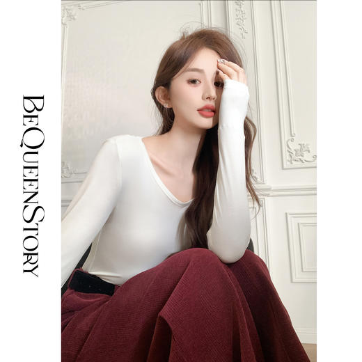 【大货，不退不换】  【美体公式】入秋时尚百搭洋气修身显瘦长袖打底衫上衣 商品图3