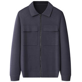 【桑蚕丝绵羊毛】【新款DWP】大依优型大码翻领羊毛衫针织衫加肥加大毛衣大号胖子宽松毛衫男装上衣打底