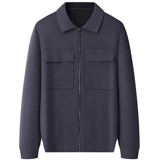 【桑蚕丝绵羊毛】【新款DWP】大依优型大码翻领羊毛衫针织衫加肥加大毛衣大号胖子宽松毛衫男装上衣打底 商品图0