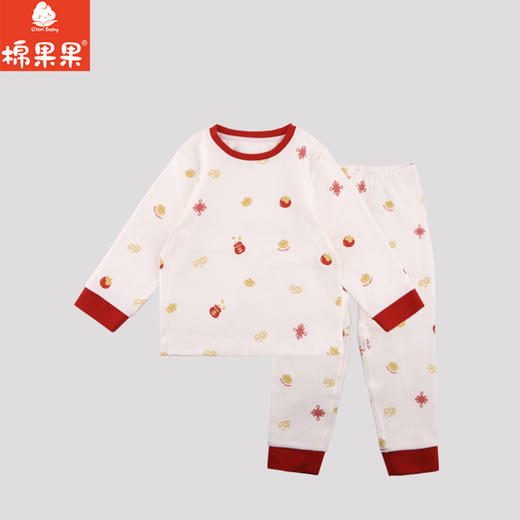 棉果果专柜同款冬季新品男童女童莫代尔牛奶蛋白套头套装M501302424834 商品图0