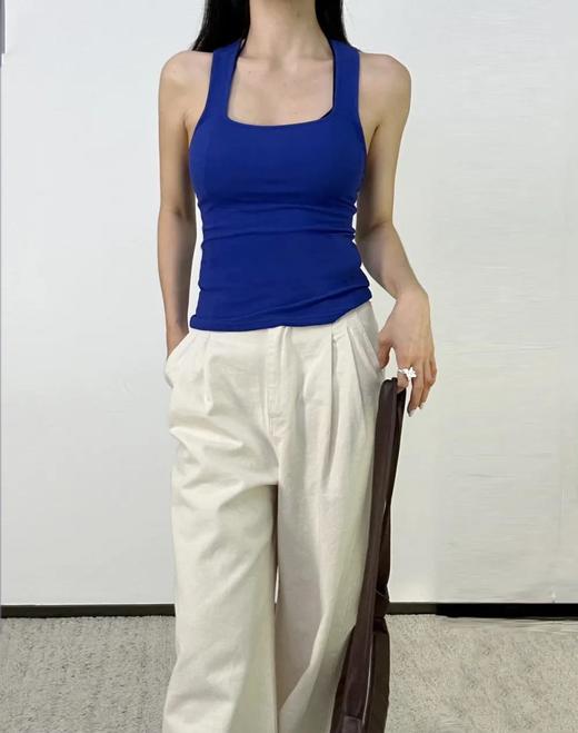 国庆福利🧧【顺丰包邮】【两件起售，单拍不发货】80326 洛诗琳新款软糯透气清爽罗纹U型领背心软糯透气清爽010 商品图2