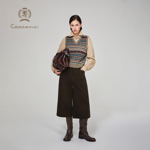 COCO ZONE ”英伦学院“ 撞色V领无袖针织衫CC1C2253 商品图4