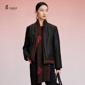 TANGY Collection/天意精品2024秋季新品中国风拼接女士棉衣
