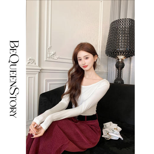 【大货，不退不换】  【美体公式】入秋时尚百搭洋气修身显瘦长袖打底衫上衣 商品图4