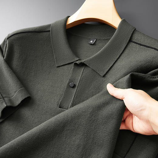 【新款DPF】大依优型翻领毛衣针织短袖背心休闲针织衫毛背心加肥加大上衣男士胖子大码毛衫t恤打底 商品图8