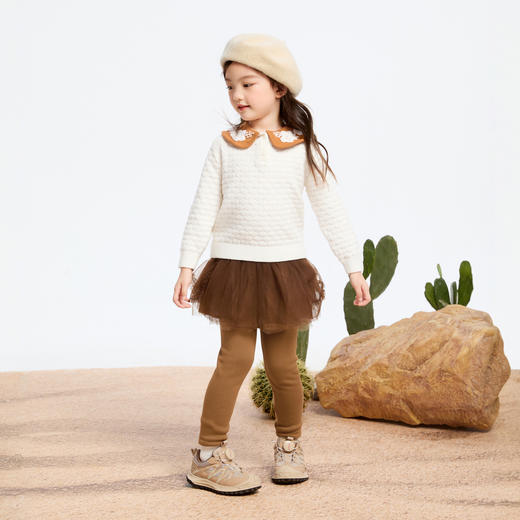 女童绣花翻领保暖毛衣冬季新款安奈儿童装实体店同款XG444584 商品图3