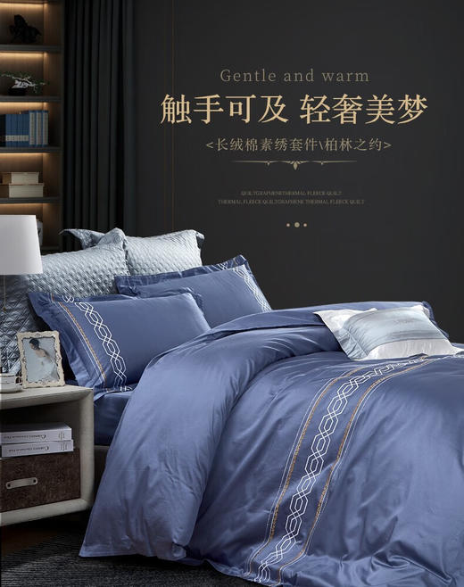 【高档】富安娜床品素绣60支长绒棉高档四件套 柏林之约  XHR 商品图8