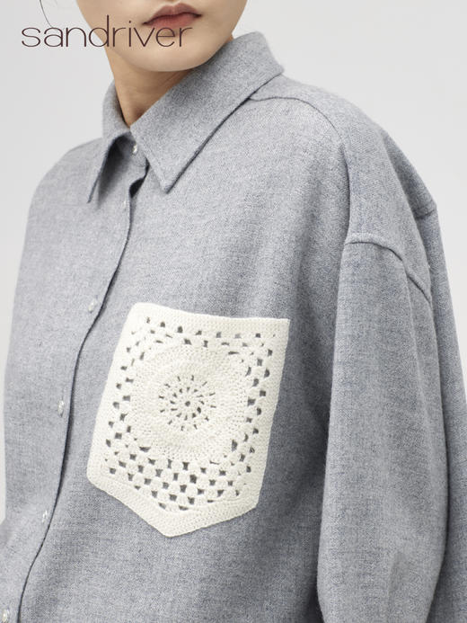 西藏羊绒手钩花女衬衫SJF96W336N 商品图1