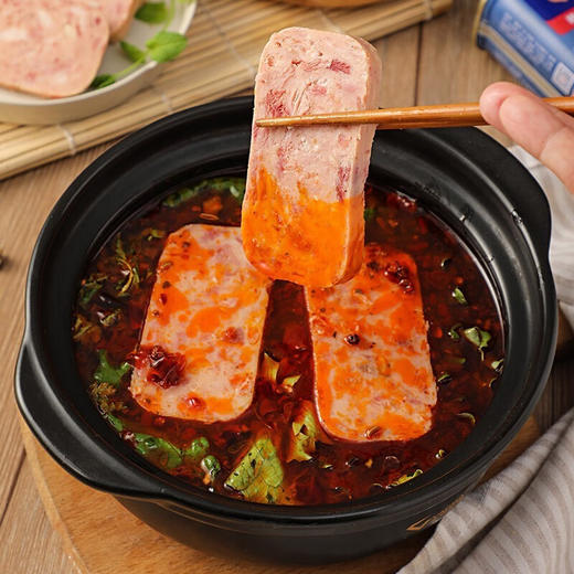 上海梅林小黑猪午餐肉罐头198g 商品图3