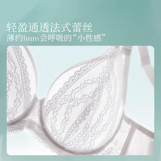 [林荫]大胸显小文胸超薄全罩杯性感蕾丝透气夏季双肩带内衣女 商品图3