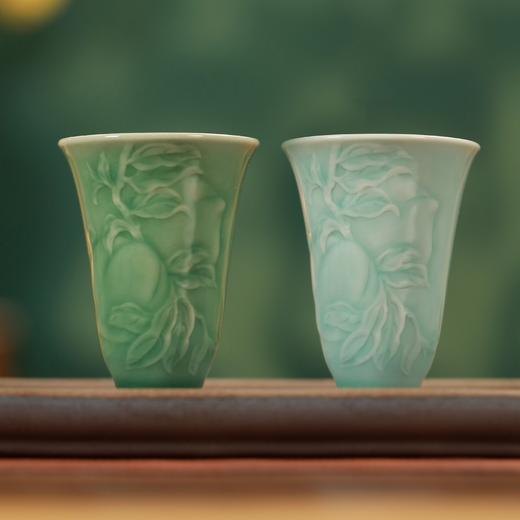 雷慧仙梅子青，粉青桃子闻香杯喝茶对杯 商品图0