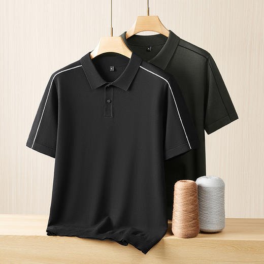 【新款DPF】大依优型翻领毛衣针织短袖背心休闲针织衫毛背心加肥加大上衣男士胖子大码毛衫t恤打底 商品图1