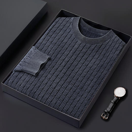 【新款DWP】大依优型大码针织衫圆领加肥加大毛衣大号胖子宽松毛衫男装上衣打底 商品图9