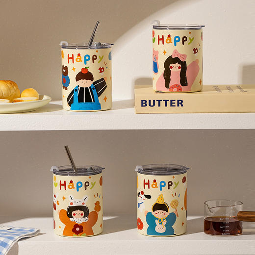 摩登主妇咖啡杯高档精致不锈钢杯子办公室随行杯马克杯保温杯水杯 商品图4