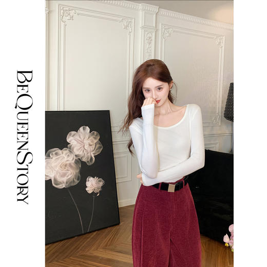 【大货，不退不换】  【美体公式】入秋时尚百搭洋气修身显瘦长袖打底衫上衣 商品图2