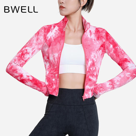 2024秋冬BWELL桃花扎染印花瑜伽运动外套BWY0010Y 商品图0