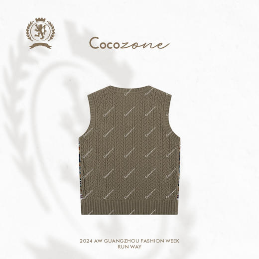 COCO ZONE ”英伦学院“ 撞色V领无袖针织衫CC1C2253 商品图1